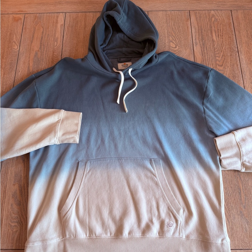 NWOT Marine Layer Gradient Hoodie in Blue and Cream